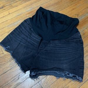 Isabel Maternity Midi Shorts Dark Blue Jeans